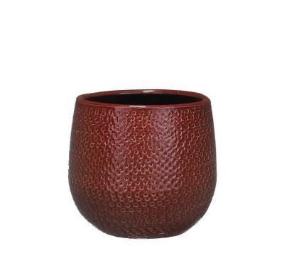 Pot Gabriel rond bordeaux Ø14cm