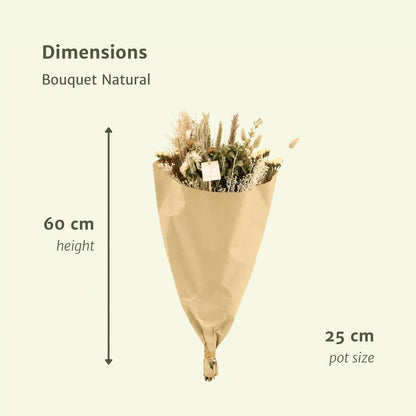 Veld boeket droogbloemen - Natural  - ↨60cm