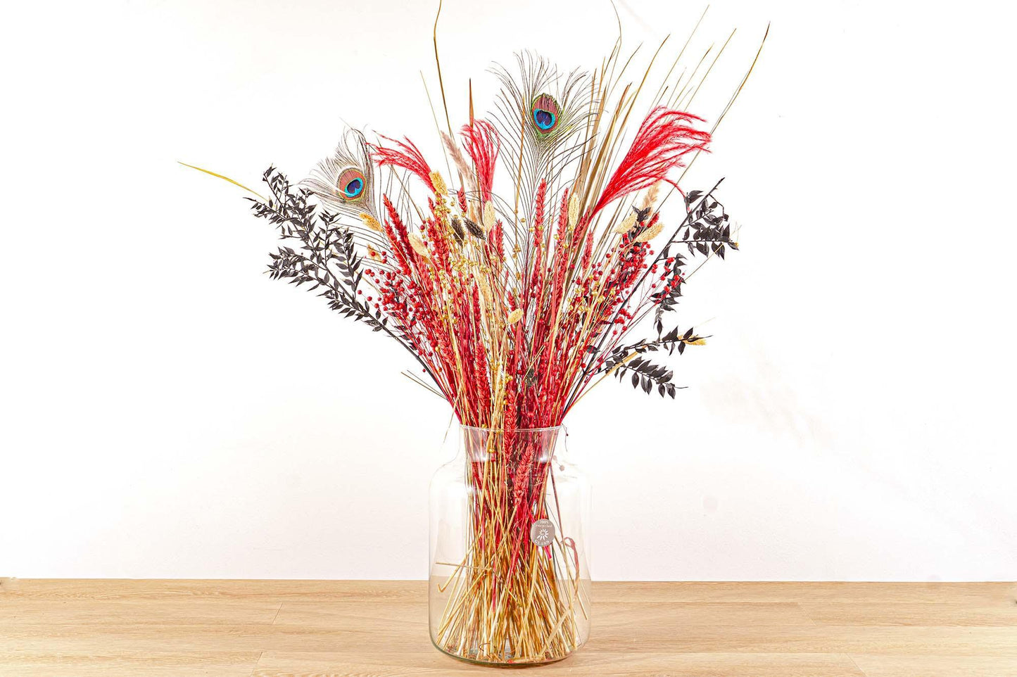 Droogbloemen boeket - Red & Gold